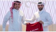 Qatar football legend Khalid Salman with Hassan Al Thawadi. Secretary General at Supreme Committee for Delivery & Legacy, in this file photo.