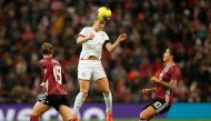 November 9, 2019 England's Lucy Bronze in action with Germany's Dzsenifer Marozsan and Klara Buhl Action Images via Reuters/Andrew Boyers/File Photo