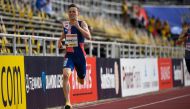 Norway's Karsten Warholm powers away from his competitors to win the men 400m event during the Diamond League Athletics Meeting at Stockholm stadium on August 23, 2020. / AFP / Jonathan NACKSTRAND