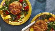 Crab Cakes With Lemon and Panko. (Tom McCorkle/The Washington )