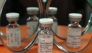 FILE PHOTO: An ampoule of Dexamethasone is seen during the coronavirus disease (COVID-19) outbreak in this picture illustration taken June 17, 2020. REUTERS/Yves Herman/Illustration

