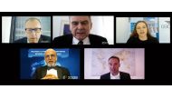 German Ambassador to Qatar, Dr Claudius Fischbach (top centre); Dr. R Seetharaman (below left), CEO of Doha Bank, and other participants at the webinar on the theme “Bilateral and Synergistic Opportunities between Qatar and Germany”,  which was hosted by 