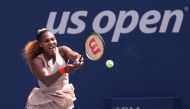 NEW YORK, NEW YORK - SEPTEMBER 07: Serena Williams of the United States returns the ball during her Women's Singles fourth round match against Maria Sakkari of Greece on Day Eight of the 2020 US Open at the USTA Billie Jean King National Tennis Center on 