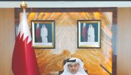 Minister of Commerce and Industry H E Ali bin Ahmed Al Kuwari speaking during a webinar yesterday
