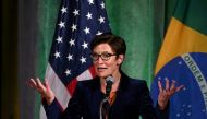 Citigroup Latin America CEO Jane Fraser addresses a Brazil-U.S. Business Council forum to discuss relations and future cooperation in Washington, U.S. March 18, 2019. REUTERS/Erin Scott/File Photo