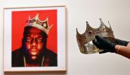 The crown worn by Notorious B.I.G. when photographed as the King of New York, is displayed during a press preview at Sotheby's for their Inaugural HIP HOP Auction on September 10, 2020 in New York City. AFP / Angela Weiss