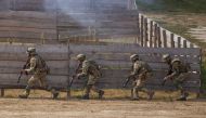 Servicemen take part in the Rapid Trident - 2020 international military exercises in Lviv Region, Ukraine September 17, 2020. U