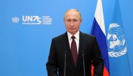 Russia's President Vladimir Putin is seen during his video address to the United Nations General Assembly in Moscow, Russia September 22, 2020. Sputnik / Mikhail Klimentyev / Kremlin via REUTERS 