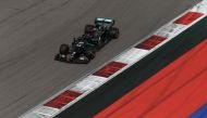 Mercedes' British driver Lewis Hamilton steers his car during the third practice session for the Formula One Russian Grand Prix at the Sochi Autodrom Circuit in Sochi on September 26, 2020. / AFP / Kirill KUDRYAVTSEV