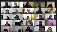 Teachers of Shantiniketan Indian School during a virtual event.