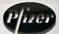 A sign is pictured outside Pfizer Headquarters in the Manhattan borough of New York City, New York, U.S., July 22, 2020. REUTERS/Carlo Allegri/File Photo