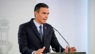 Spanish Prime Minister Pedro Sanchez speaks during a news conference after a cabinet meeting, amid the coronavirus disease (COVID-19) outbreak, at the Moncloa Palace in Madrid, Spain, August 25, 2020. REUTERS/Juan Medina/File Photo