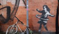 A new Banksy artwork is seen in Rothesay Avenue, Nottingham, Britain October 17, 2020. REUTERS/Carl Recine