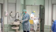 Medical staff work and tend to patients in the hospital CHR Citadelle in Liege, on October 23, 2020. Belgium OUT / AFP / BELGA / BRUNO FAHY