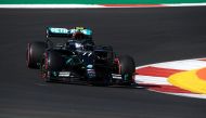Mercedes' Finnish driver Valtteri Bottas drives during the third practice session at the Autodromo Internacional do Algarve on October 24, 2020 in Portimao ahead of the Portuguese Formula One Grand Prix. / AFP / POOL / JORGE GUERRERO