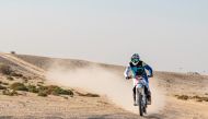 A rider in action on the eve of the fourth round of the 2020 Qatar National Baja. 