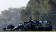 Mercedes' Finnish driver Valtteri Bottas competes during the qualifying session at the Autodromo Internazionale Enzo e Dino Ferrari race track in Imola, Italy, on October 31, 2020, a day ahead of the Formula One Emilia Romagna Grand Prix. / AFP /  RUDY CA