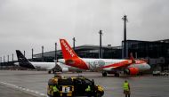 A Lufthansa aircraft and an EasyJet aircraft are seen after landing at Terminal 1, marking the official opening of the new Berlin-Brandenburg Airport (BER) 