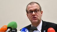 (FILES) This file photo taken on February 26, 2020 shows WHO Europe director Hans Kluge during a press conference in Rome. / AFP / Alberto PIZZOLI
