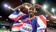 (FILES) In this file photo taken on August 24, 2017 Great Britain's Mo Farah celebrates after winning the men's 5000m event during the IAAF Diamond League Athletics Weltklasse meeting in Zurich on August 24, 2017. AFP / Fabrice Coffrini 