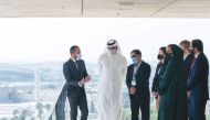 Doha 2030 Bid Committee President H E Sheikh Joaan bin Hamad Al Thani and H E Sheikha Hind bint Hamad Al Thani, Vice-Chairperson and CEO of QF, with the members of the Evaluation Committee.
