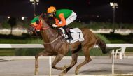 Alberto Sanna, astride Ajal during Al Wukair Cup race , yesterday. 