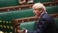 Britain's Prime Minister Boris Johnson speaking during the weekly Prime Minister's Questions (PMQs) in the House of Commons in London on November 11, 2020. AFP 