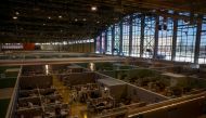 A general view shows a pavilion of the Exhibition of Achievements of National Economy (VDNH), which was converted into a temporary hospital for people suffering from the coronavirus disease (COVID-19), in Moscow, Russia November 17, 2020. Picture taken No