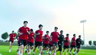 FC Seoul players taking part in a training session in Doha, yesterday. Picture: Instagram/@fcseoul 