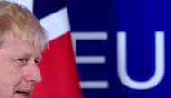 Britain's Prime Minister Boris Johnson arrives to attend a news conference at the European Union leaders summit dominated by Brexit, in Brussels, Belgium October 17, 2019. Reuters/Toby Melville/File Photo