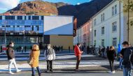 Outside a Covid testing facility set up at the Rosenbach Civic Center in the Oltrisarco district of Bolzano, South Tyrol, Northern Italy. AFP / PIERRE TEYSSOT