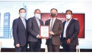 George Thomas, CFO & Advisor to the Chairman of Intertec Group, and Frank Fan, CEO Huawei Technologies LLC Qatar after the signing of agreement, at Sheraton Hotel, recently.