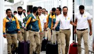 Members of Pakistan's cricket team arrive at Christchurch International Airport from their hotel on December 8, 2020. / AFP / Sanka VIDANAGAMA
