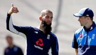 FILE PHOTO: Cricket - England Nets - Birmingham, Britain - August 16, 2017 England's Moeen Ali and Chris Woakes during nets Action Images via Reuters/Paul Childs/File Photo

