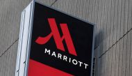 FILE PHOTO: Signage for the New York Marriott Marquis is seen in Manhattan, New York, November 16, 2015. REUTERS/Andrew Kelly/File Photo

