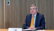 IOC President, Thomas Bach, hosts the first Executive Board meeting for 2021 at the Olympic House in Lausanne, Switzerland January 27, 2021. Greg Martin/IOC/Handout via REUTERS ATTENTION EDITORS - THIS IMAGE WAS PROVIDED BY A THIRD PARTY NO RESALES. NO AR
