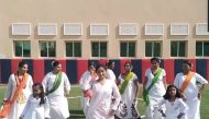Students of BPS performing a cultural dance on the occasion.  