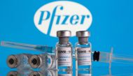 Vials labelled 