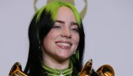 FILE PHOTO: 62nd Grammy Awards - Photo Room- Los Angeles, California, U.S., January 26, 2020 - Billie Eilish poses backstage with her awards to include Song of the Year for 