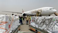 Nigeria's first batch of Oxford/AstraZeneca vaccines against coronavirus disease (COVID-19) arrives at the international airport of Abuja, Nigeria March 2, 2021. REUTERS/Abraham Archiga
