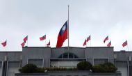 A Taiwan flag flies at half-staff at the Hualien County government building, a day after the deadly train derailment in a tunnel north of Hualien, Taiwan April 3, 2021. REUTERS/Annabelle Chih