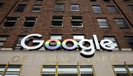 FILE PHOTO: The Google logo is displayed outside the company offices in New York, U.S., June 4, 2019. REUTERS/Brendan McDermid/File Photo
