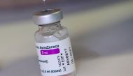 FILE PHOTO: A vial of AstraZeneca COVID-19 vaccine is seen at a vaccination center, amid the coronavirus disease outbreak, in Ronquieres, Belgium April 6, 2021. REUTERS/Yves Herman/File Photo

