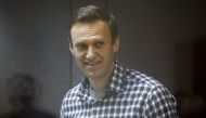 Russian opposition leader Alexei Navalny attends a hearing to consider an appeal against an earlier court decision to change his suspended sentence to a real prison term, in Moscow, Russia February 20, 2021. Reuters/Maxim Shemetov/File Photo