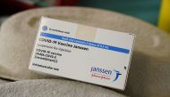 A box of Johnson & Johnson's coronavirus disease (COVID-19) vaccines is seen at the Forem vaccination centre in Pamplona, Spain, April 22, 2021. REUTERS/Vincent West