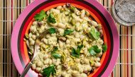 Beans With Pistachio Aillade. Photo by Scott Suchman for The Washington Post.
