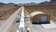 A test hyperloop tube is seen at the Virgin Hyperloop facility near Las Vegas, Nevada, May 5, 2021. Reuters/Mike Blake