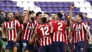 Atletico Madrid players celebrate winning La Liga Santander REUTERS/Juan Medina