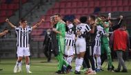 Juventus players celebrate qualifying for the Champions League REUTERS/Alberto Lingria