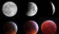 File photo: A combination photo shows the moon during a total lunar eclipse, known as the 